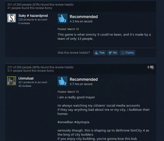 Illustration for article titled Cities: Skylines, As Told By Steam Reviews